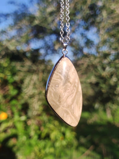 Calcit "Caramel" / Limestone ~ 925 Silber Edelstein Kette Heilstein Natur Braun Rarität Edel Mann Frau Geschenk Er Sie Freundin Energie Kraft Ruhe Glück - Art of Nature Berlin