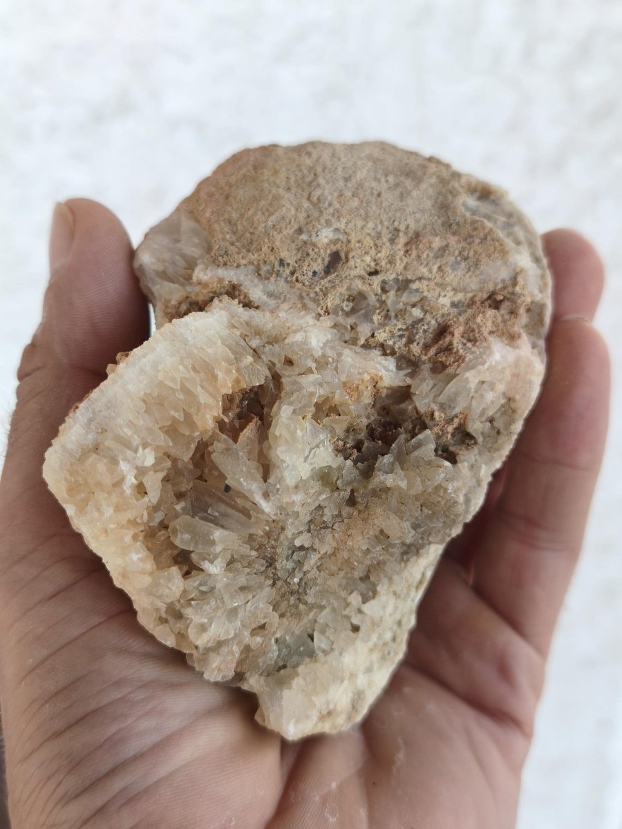 Calcite Geode – Attavyros, Insel Rhodos Griechenland Sammler Mineralien Kristall Deko Selbstfund Geschenk Haus Wohnen Energie Altar Schön - Art of Nature Berlin