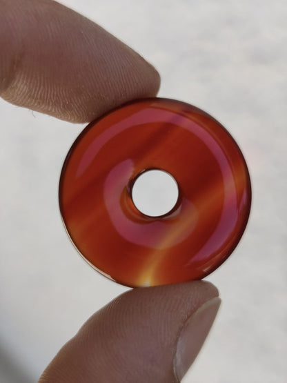 Carneol Carnelian Karneol A - Edelstein Donut Kette rot Natur Heilstein Kristalle Anhänger Mann Frau Kind Geschenk Er Sie Bruder Schwester - Art of Nature Berlin