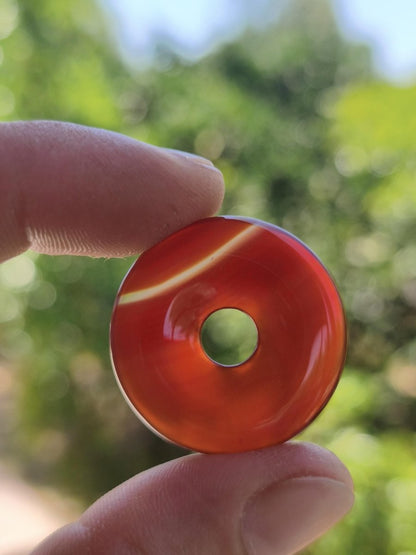 Carneol Carnelian Karneol A - Edelstein Donut Kette rot Natur Heilstein Kristalle Anhänger Mann Frau Kind Geschenk Er Sie Bruder Schwester - Art of Nature Berlin