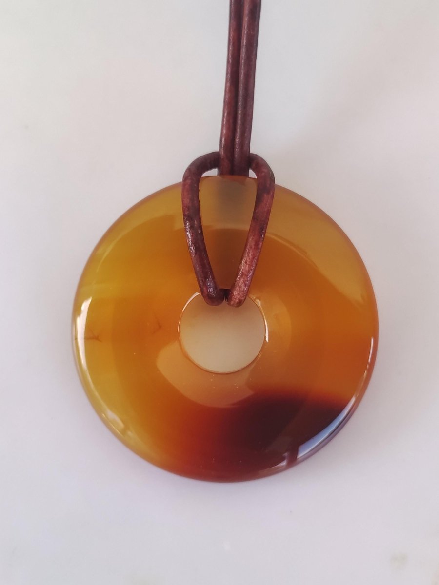 Carneol Carnelian Karneol A - Edelstein Donut Kette rot Natur Heilstein Kristalle Anhänger Mann Frau Kind Geschenk Er Sie Bruder Schwester - Art of Nature Berlin