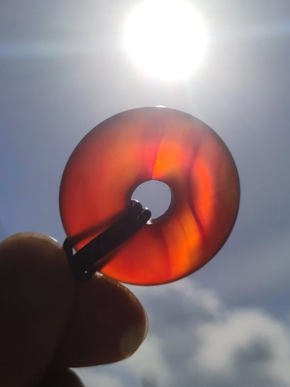 Carneol Carnelian Karneol A - Edelstein Donut Kette rot Natur Heilstein Kristalle Anhänger Mann Frau Kind Geschenk Er Sie Bruder Schwester - Art of Nature Berlin