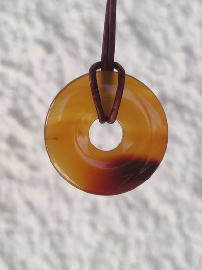 Carneol Carnelian Karneol A - Edelstein Donut Kette rot Natur Heilstein Kristalle Anhänger Mann Frau Kind Geschenk Er Sie Bruder Schwester - Art of Nature Berlin