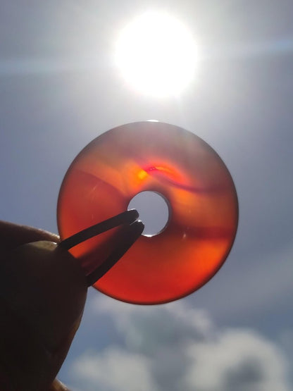 Carneol Carnelian Karneol A - Edelstein Donut Kette rot Natur Heilstein Kristalle Anhänger Mann Frau Kind Geschenk Er Sie Bruder Schwester - Art of Nature Berlin