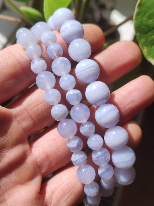 Chalcedon A blau - Edelstein Armband GOA Hippie Boho Natur Heilstein Geschenk Er Sie Mann Frau Heilstein Rarität Energie Kraft Chakra Selten - Art of Nature Berlin