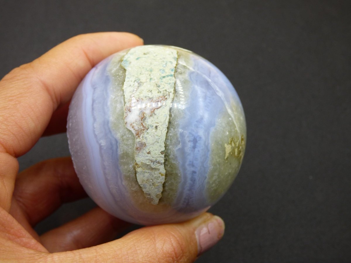 Chalcedon AAA - Edelstein Kugel blau Deko Sphere mit Geode Meditation Natur Heilstein Wohnen Sammler Rarität Hochwertig Art of Nature Berlin - Art of Nature Berlin