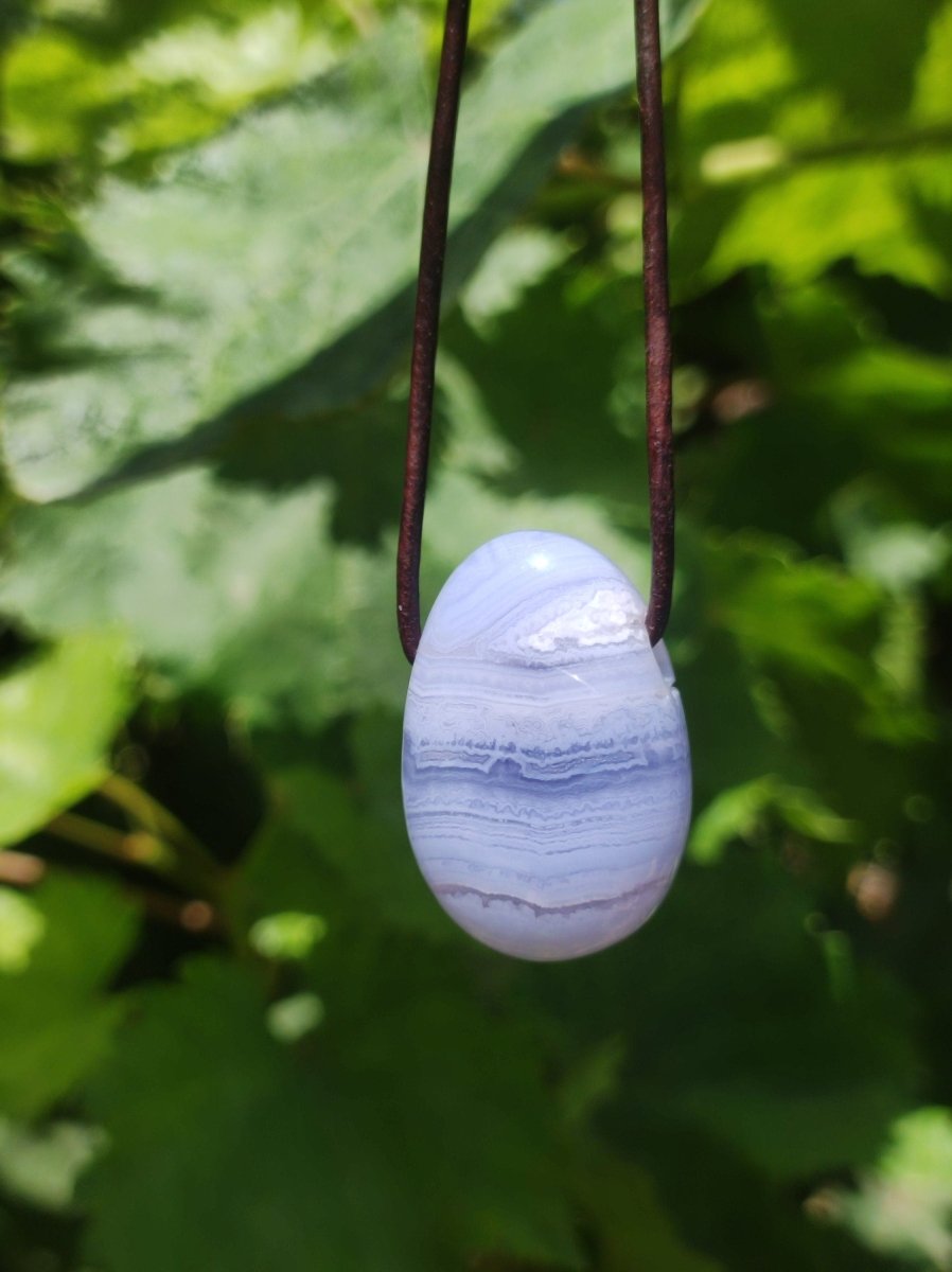 Chalcedon Blau / Blue Laze ~ Edelstein Kette ~HIPPIE ~GOA ~Boho ~Tibet ~Ethno ~Nature ~Heilstein - Art of Nature Berlin