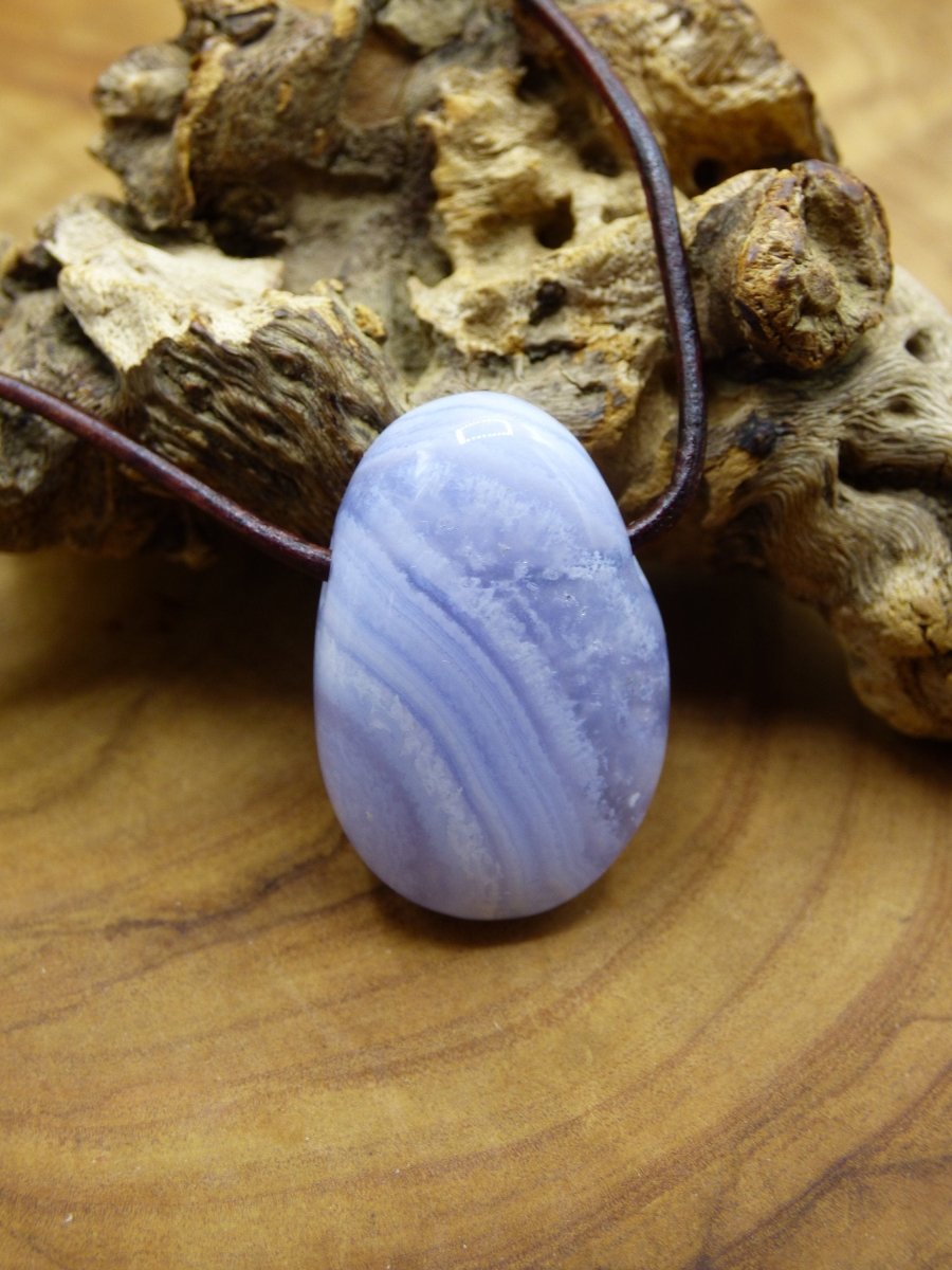 Chalcedon Blau / Blue Laze ~ Edelstein Kette ~HIPPIE ~GOA ~Boho ~Tibet ~Ethno ~Nature ~Heilstein - Art of Nature Berlin