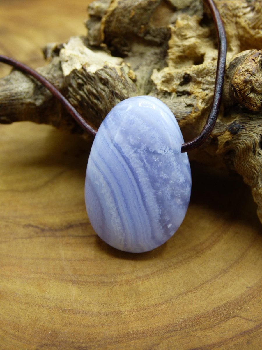 Chalcedon Blau / Blue Laze ~ Edelstein Kette ~HIPPIE ~GOA ~Boho ~Tibet ~Ethno ~Nature ~Heilstein - Art of Nature Berlin
