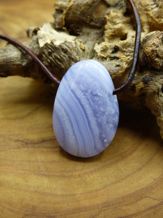Chalcedon Blau / Blue Laze ~ Edelstein Kette ~HIPPIE ~GOA ~Boho ~Tibet ~Ethno ~Nature ~Heilstein - Art of Nature Berlin
