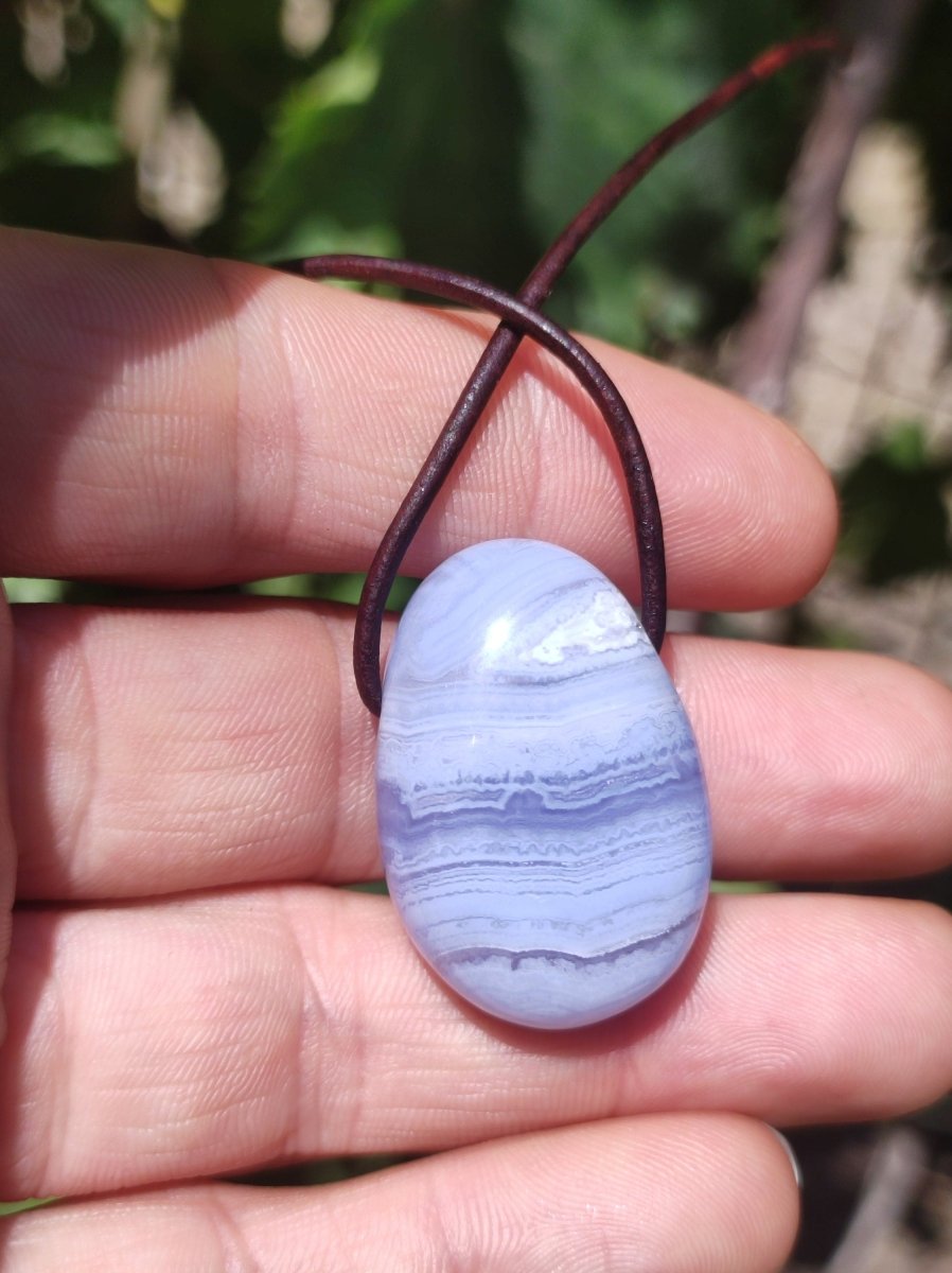 Chalcedon Blau / Blue Laze ~ Edelstein Kette ~HIPPIE ~GOA ~Boho ~Tibet ~Ethno ~Nature ~Heilstein - Art of Nature Berlin