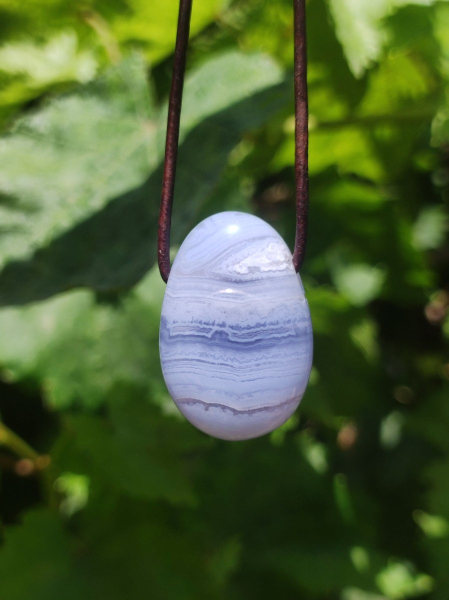 Chalcedon Blau / Blue Laze ~ Edelstein Kette ~HIPPIE ~GOA ~Boho ~Tibet ~Ethno ~Nature ~Heilstein - Art of Nature Berlin