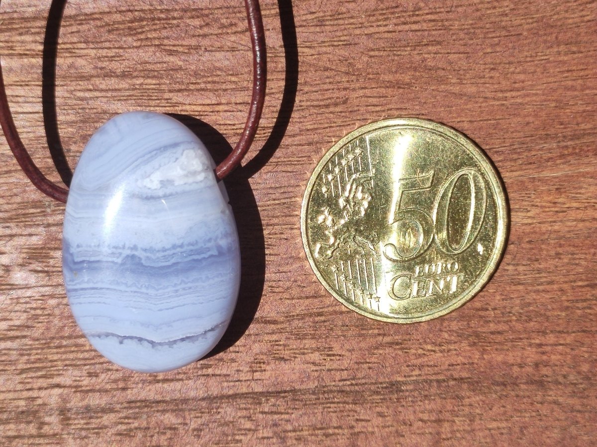 Chalcedon Blau / Blue Laze ~ Edelstein Kette ~HIPPIE ~GOA ~Boho ~Tibet ~Ethno ~Nature ~Heilstein - Art of Nature Berlin