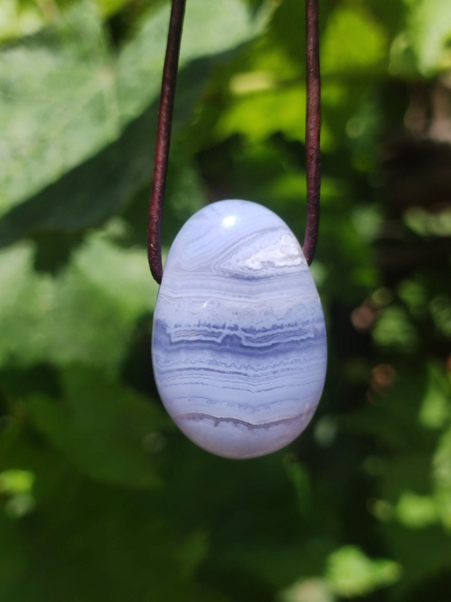 Chalcedon Blau / Blue Laze ~ Edelstein Kette ~HIPPIE ~GOA ~Boho ~Tibet ~Ethno ~Nature ~Heilstein - Art of Nature Berlin