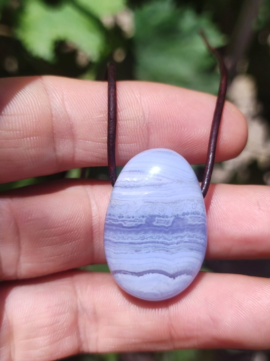 Chalcedon Blau / Blue Laze ~ Edelstein Kette ~HIPPIE ~GOA ~Boho ~Tibet ~Ethno ~Nature ~Heilstein - Art of Nature Berlin