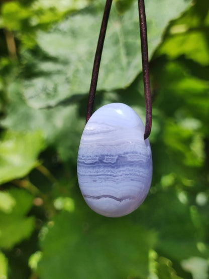 Chalcedon Blau / Blue Laze ~ Edelstein Kette ~HIPPIE ~GOA ~Boho ~Tibet ~Ethno ~Nature ~Heilstein - Art of Nature Berlin