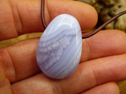 Chalcedon Blau / Blue Laze ~ Edelstein Kette ~HIPPIE ~GOA ~Boho ~Tibet ~Ethno ~Nature ~Heilstein - Art of Nature Berlin