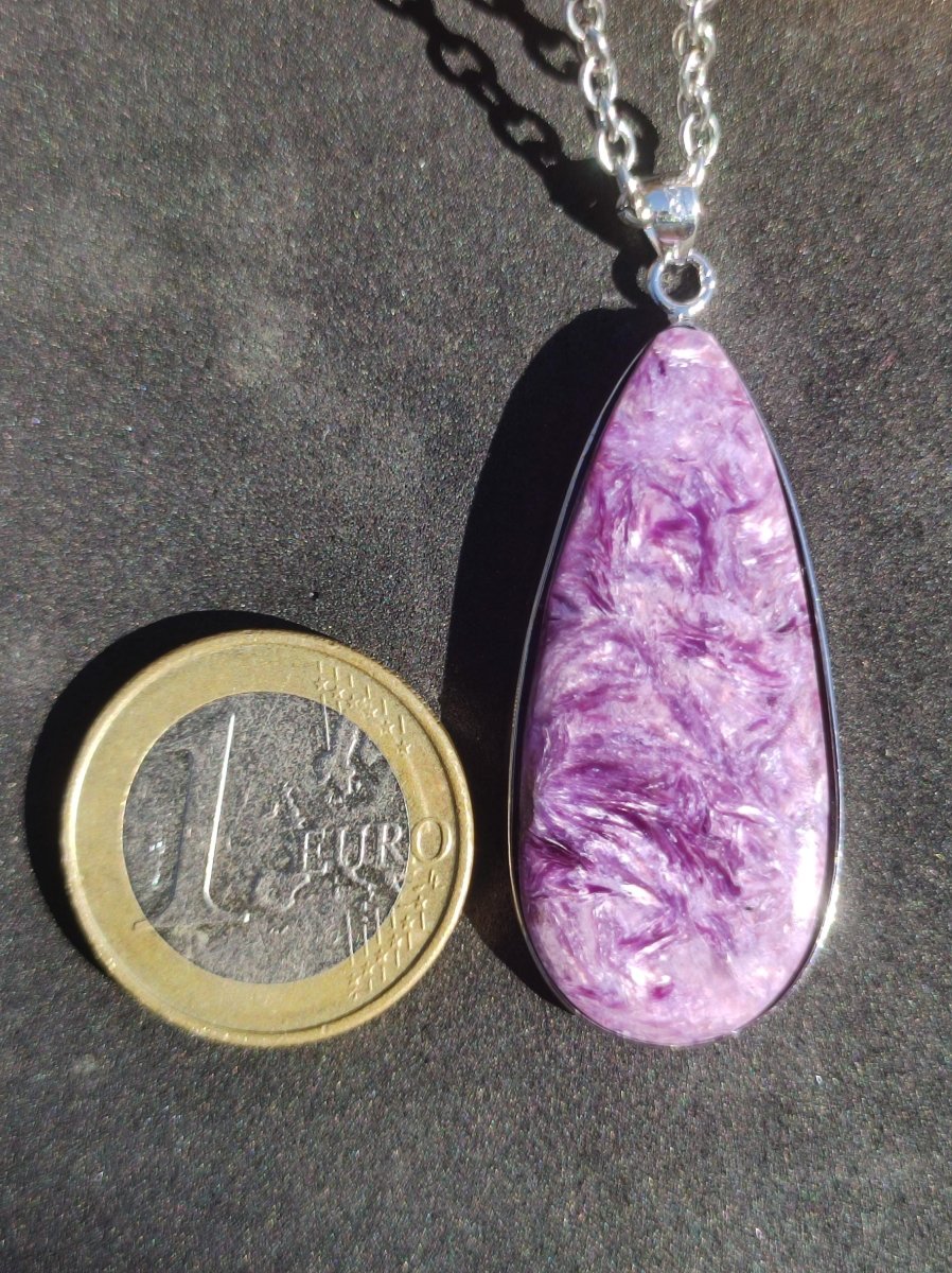 Charoit - 925 Silber Fassung Edelstein Kette lila violet Natur Heilstein Energie Rarität Mann Frau Er Sie Geschenk Edel Qualität Hochwertig - Art of Nature Berlin