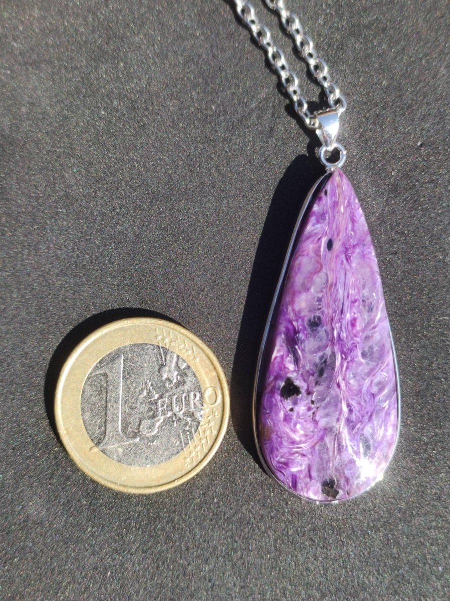Charoit - 925 Silber Fassung Edelstein Kette lila violet Natur Heilstein Energie Rarität Mann Frau Er Sie Geschenk Edel Qualität Hochwertig - Art of Nature Berlin