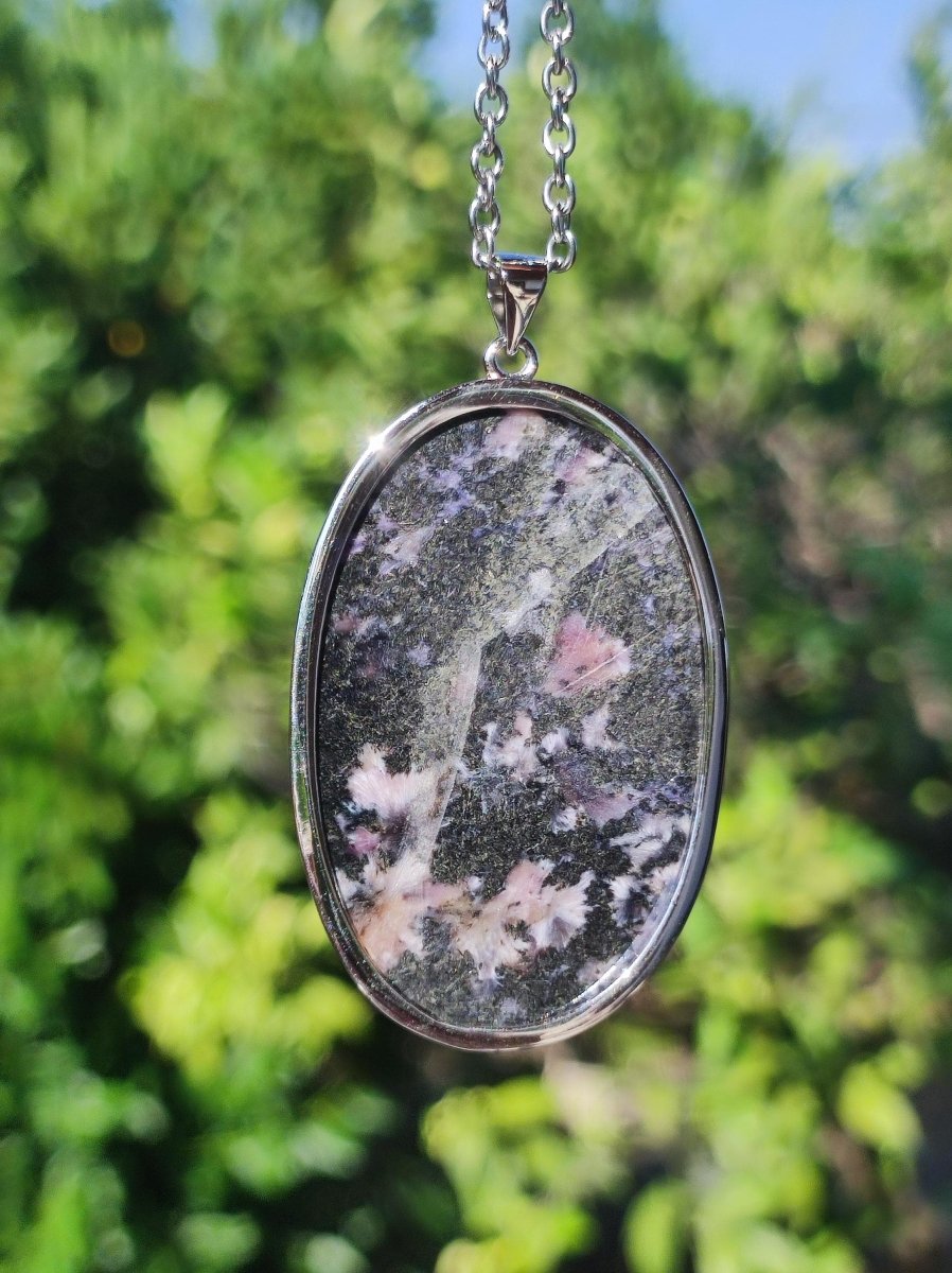 Charoit - 925 Silber Fassung Edelstein Kette lila violet Natur Heilstein Energie Rarität Mann Frau Er Sie Geschenk Edel Qualität Hochwertig - Art of Nature Berlin