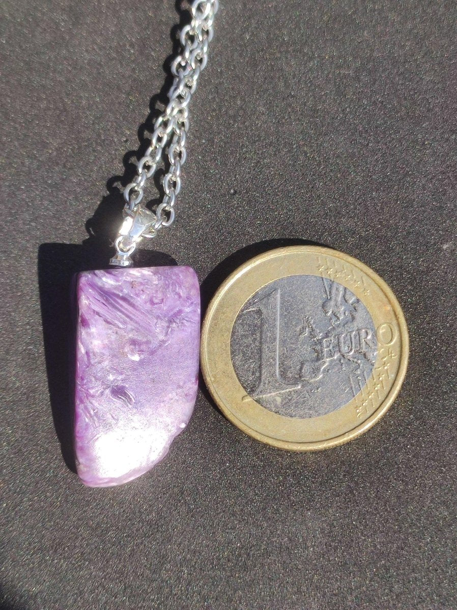 Charoit - 925 Sterling Silber Öse ~ Edelstein Kette lila Anhänger Natur Heilstein Kristall Geschenk Mann Frau Mutter Vater Er Sie Freundin - Art of Nature Berlin