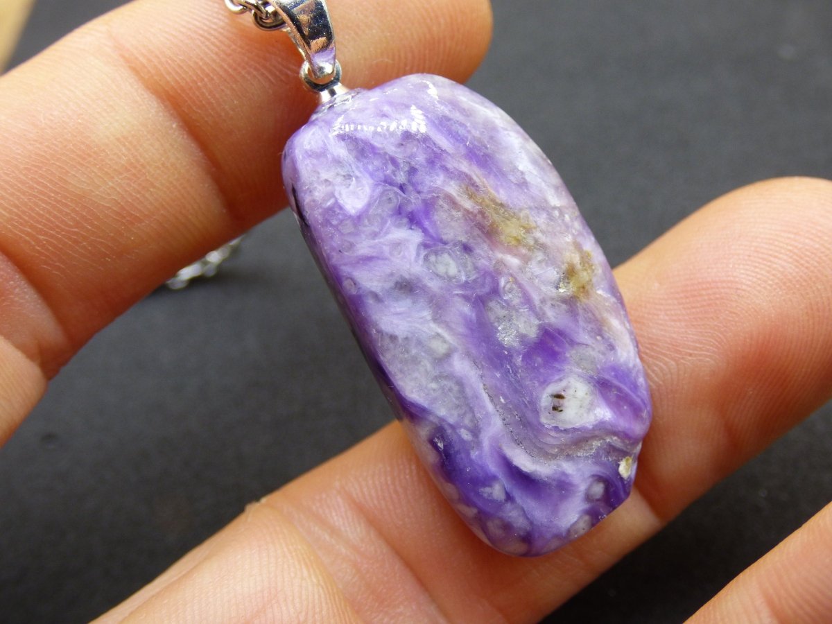 Charoit - 925 Sterling Silber Öse ~ Edelstein Kette ~selten ~HIPPIE ~GOA ~Boho ~Ethno ~Nature ~Heilstein - Art of Nature Berlin