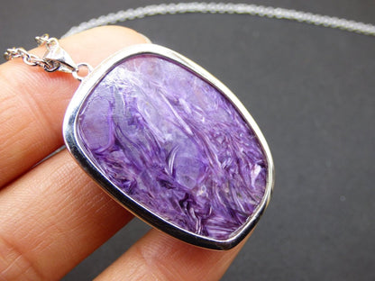 Charoit AAA - 925 Silber - Edelstein Kette lila violet Natur Heilstein Energie Rarität Mann Frau Er Sie Geschenk Qualität Hochwertig Edel - Art of Nature Berlin