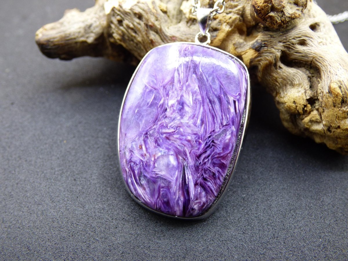 Charoit AAA - 925 Silber - Edelstein Kette lila violet Natur Heilstein Energie Rarität Mann Frau Er Sie Geschenk Qualität Hochwertig Edel - Art of Nature Berlin
