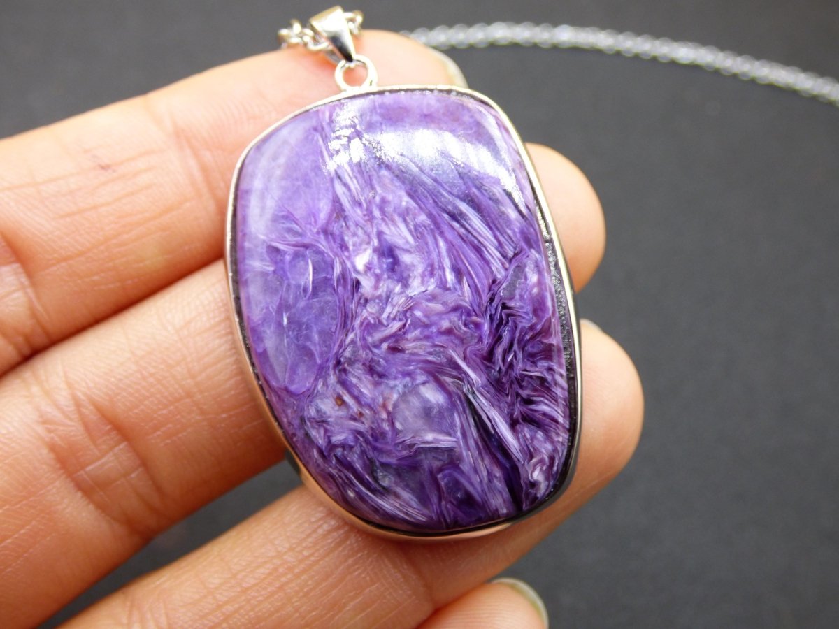 Charoit AAA - 925 Silber - Edelstein Kette lila violet Natur Heilstein Energie Rarität Mann Frau Er Sie Geschenk Qualität Hochwertig Edel - Art of Nature Berlin