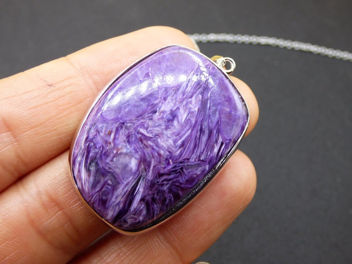 Charoit AAA - 925 Silber - Edelstein Kette lila violet Natur Heilstein Energie Rarität Mann Frau Er Sie Geschenk Qualität Hochwertig Edel - Art of Nature Berlin
