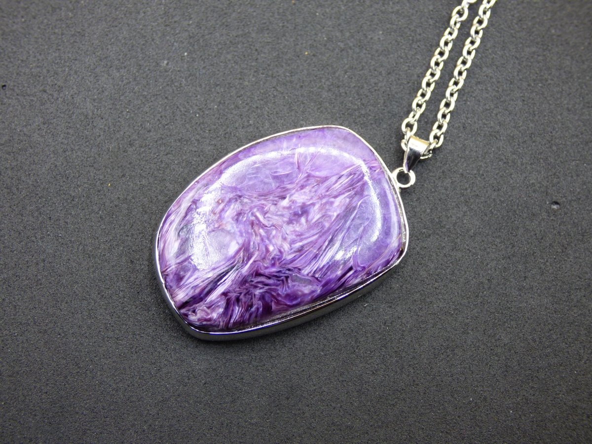 Charoit AAA - 925 Silber - Edelstein Kette lila violet Natur Heilstein Energie Rarität Mann Frau Er Sie Geschenk Qualität Hochwertig Edel - Art of Nature Berlin