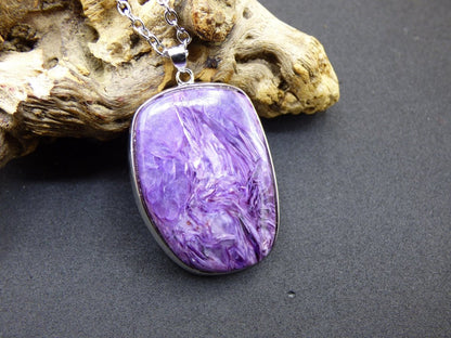 Charoit AAA - 925 Silber - Edelstein Kette lila violet Natur Heilstein Energie Rarität Mann Frau Er Sie Geschenk Qualität Hochwertig Edel - Art of Nature Berlin