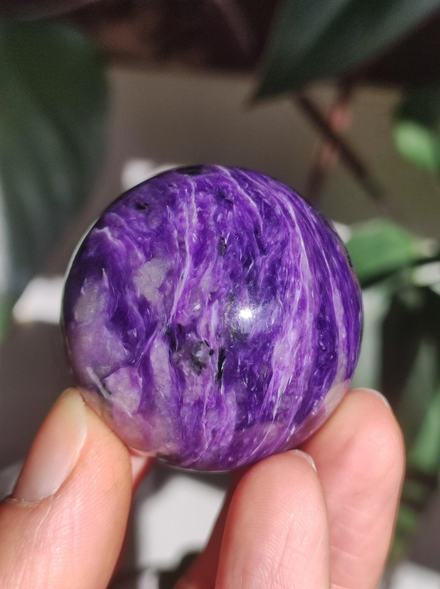 Charoit AAA - Edelstein Kugel lila Natur Heilstein Deko Sphere Kristall Geschenk Er Sie Freund Mann Mineralien Sammler Haus Wohnen Energie - Art of Nature Berlin