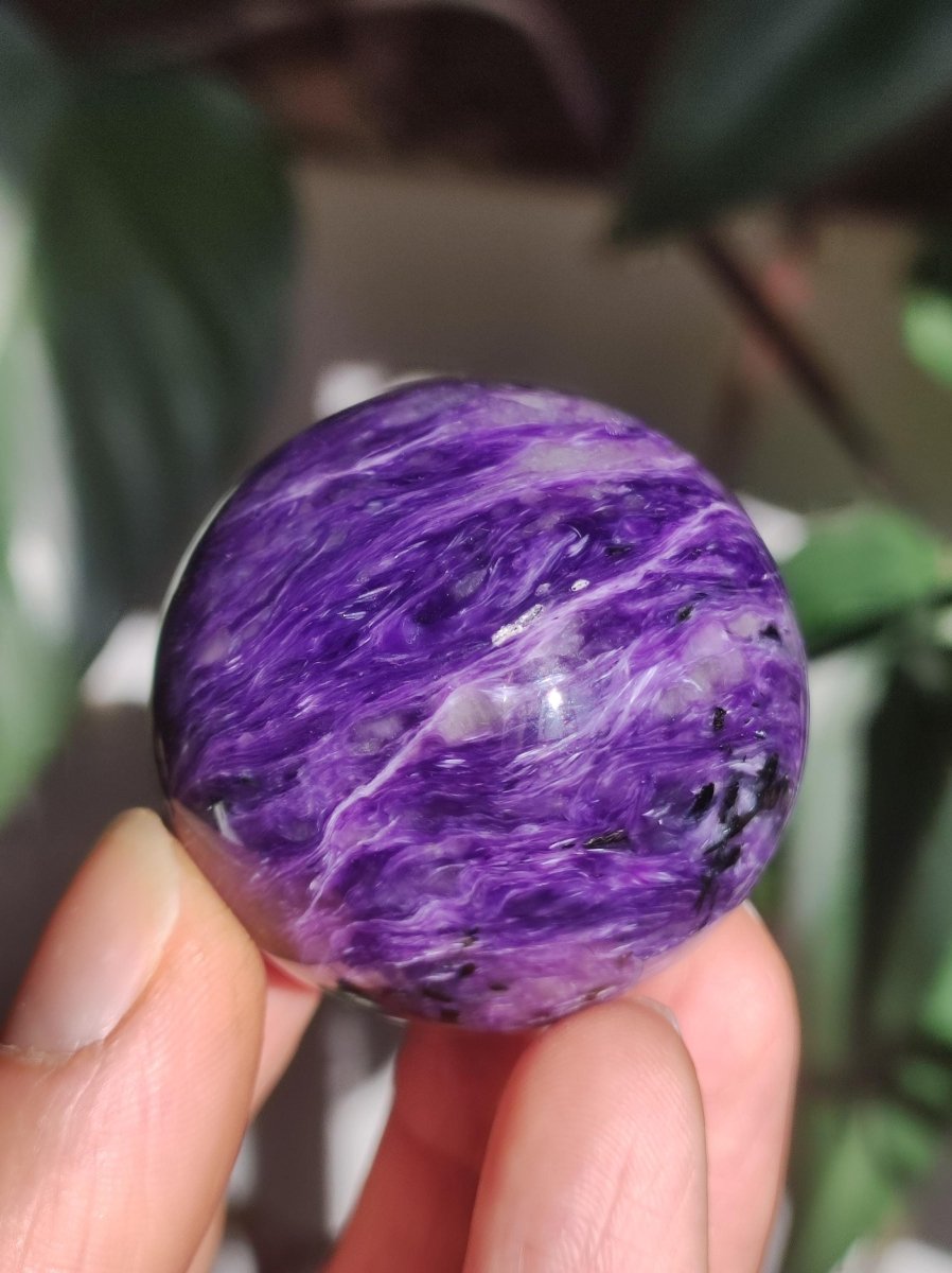 Charoit AAA - Edelstein Kugel lila Natur Heilstein Deko Sphere Kristall Geschenk Er Sie Freund Mann Mineralien Sammler Haus Wohnen Energie - Art of Nature Berlin