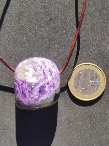 Charoit - Edelstein Kette lila Natur Heilstein Schutz Glück Mann Frau Er Sie Freund Glück HIPPIE Boho Tibet Ethno Rarität Geschenk Unikat - Art of Nature Berlin