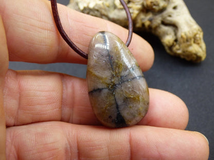 Chiastolith Andalusit Edelstein Kette braun Natur Boho Ethno Nature Heilstein Kristalle Schmuck Anhänger Mann Frau Kind Art Geschenk Er Sie - Art of Nature Berlin
