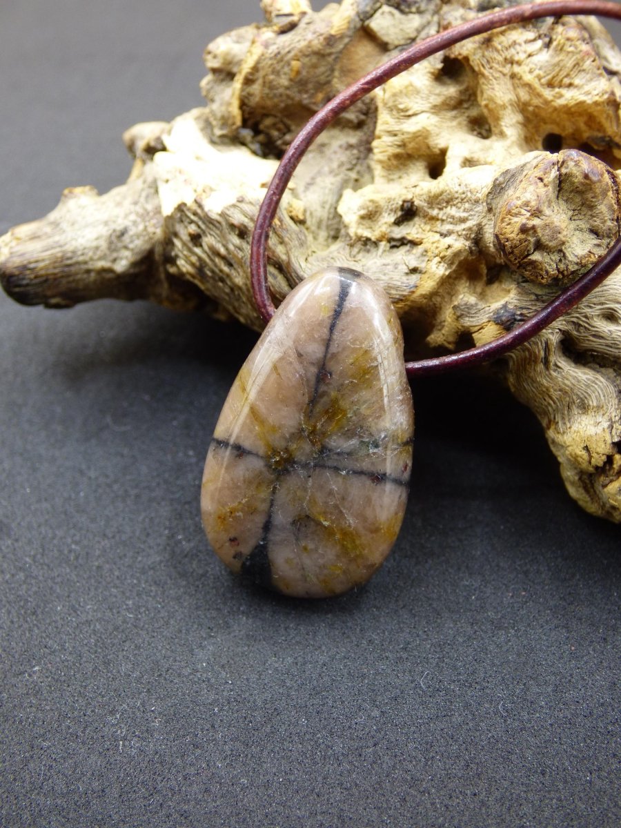 Chiastolith Andalusit Edelstein Kette braun Natur Boho Ethno Nature Heilstein Kristalle Schmuck Anhänger Mann Frau Kind Art Geschenk Er Sie - Art of Nature Berlin