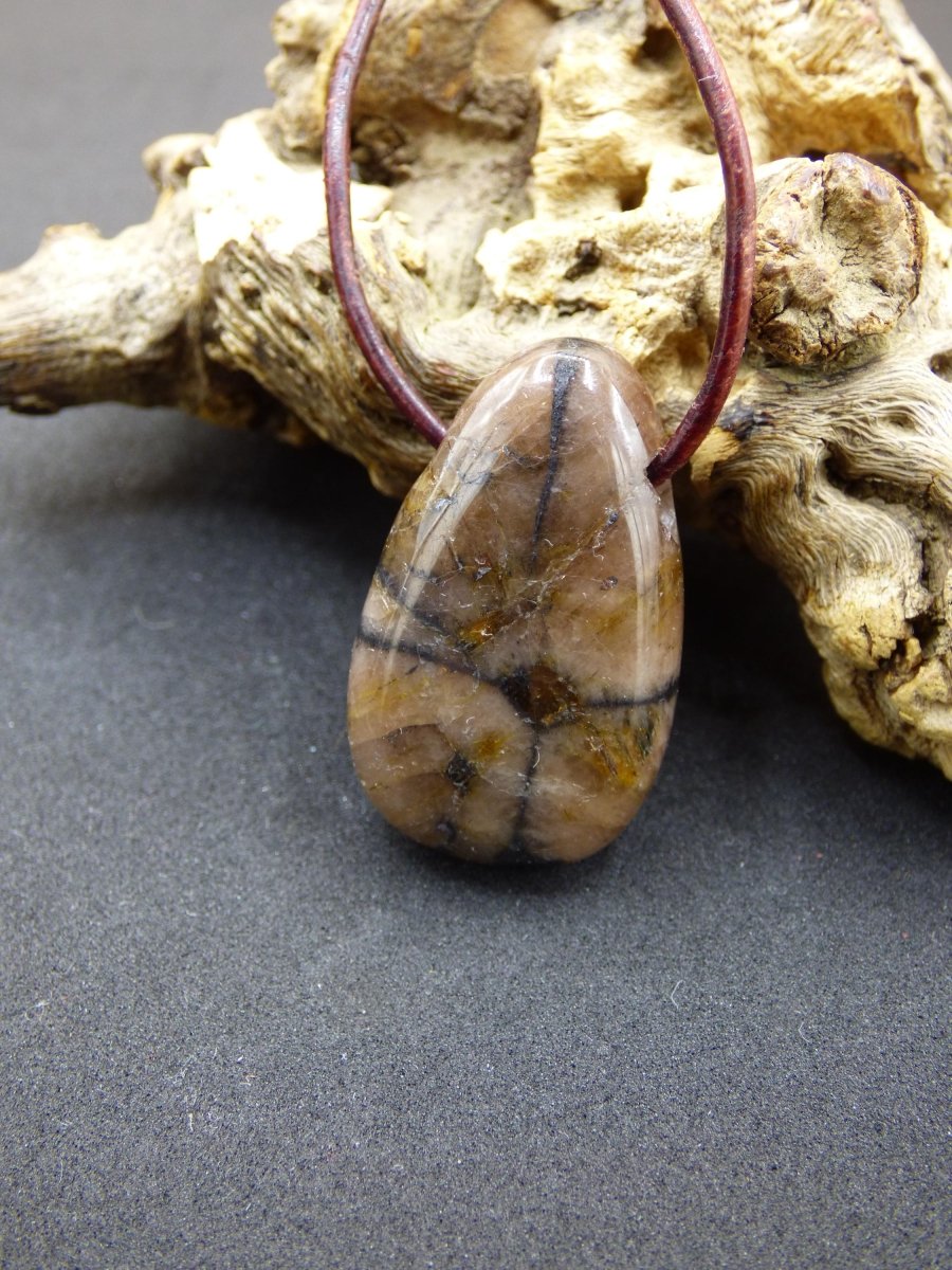 Chiastolith Andalusit Edelstein Kette braun Natur Boho Ethno Nature Heilstein Kristalle Schmuck Anhänger Mann Frau Kind Art Geschenk Er Sie - Art of Nature Berlin
