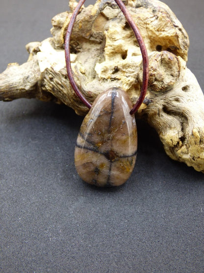 Chiastolith Andalusit Edelstein Kette braun Natur Boho Ethno Nature Heilstein Kristalle Schmuck Anhänger Mann Frau Kind Art Geschenk Er Sie - Art of Nature Berlin