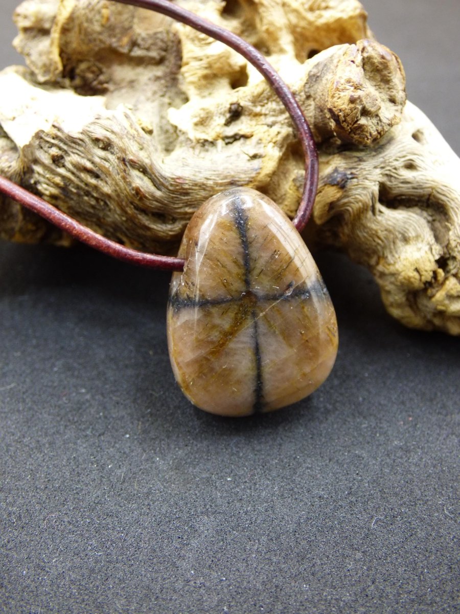 Chiastolith Andalusit Edelstein Kette braun Natur Boho Ethno Nature Heilstein Kristalle Schmuck Anhänger Mann Frau Kind Art Geschenk Er Sie - Art of Nature Berlin