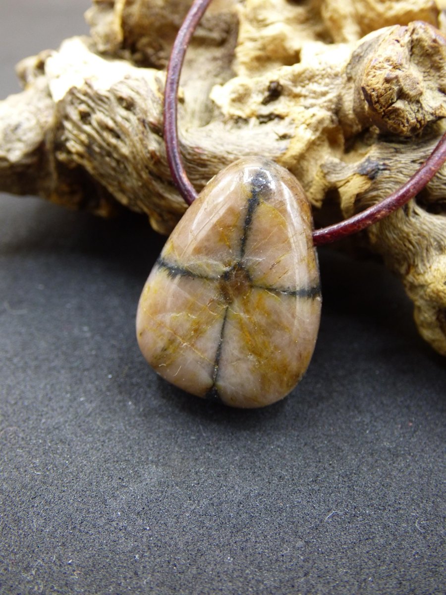 Chiastolith Andalusit Edelstein Kette braun Natur Boho Ethno Nature Heilstein Kristalle Schmuck Anhänger Mann Frau Kind Art Geschenk Er Sie - Art of Nature Berlin