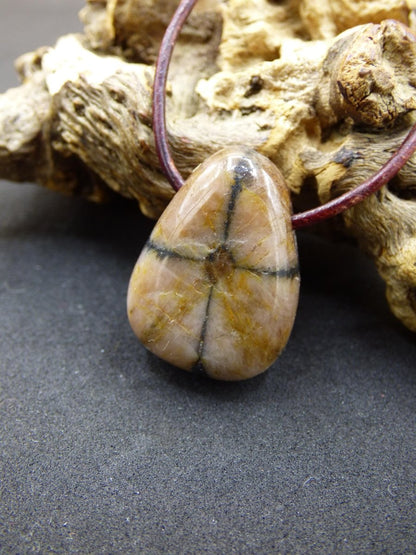 Chiastolith Andalusit Edelstein Kette braun Natur Boho Ethno Nature Heilstein Kristalle Schmuck Anhänger Mann Frau Kind Art Geschenk Er Sie - Art of Nature Berlin