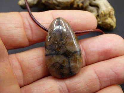 Chiastolith Andalusit Edelstein Kette braun Natur Boho Ethno Nature Heilstein Kristalle Schmuck Anhänger Mann Frau Kind Art Geschenk Er Sie - Art of Nature Berlin