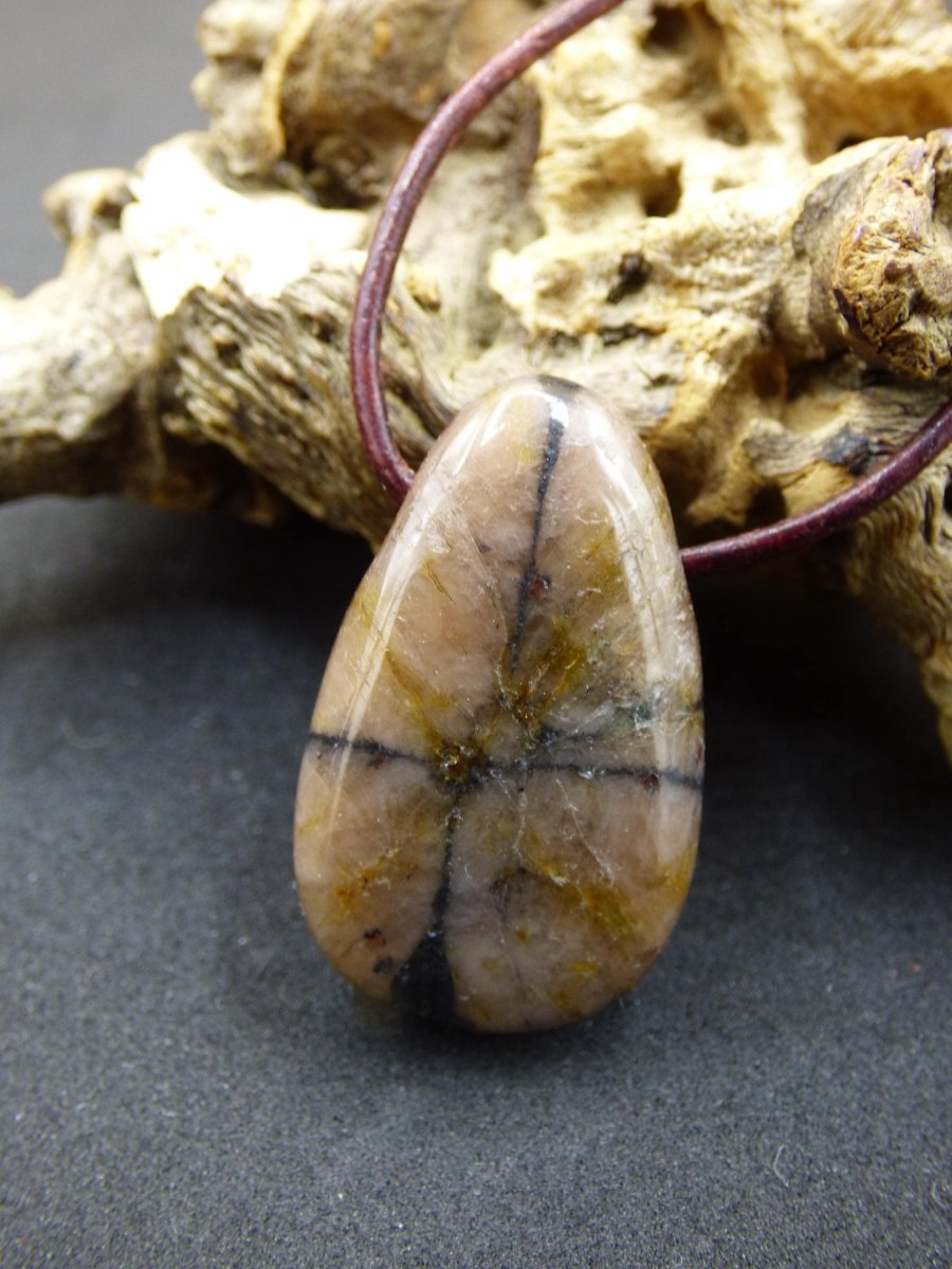 Chiastolith Andalusit Edelstein Kette braun Natur Boho Ethno Nature Heilstein Kristalle Schmuck Anhänger Mann Frau Kind Art Geschenk Er Sie - Art of Nature Berlin