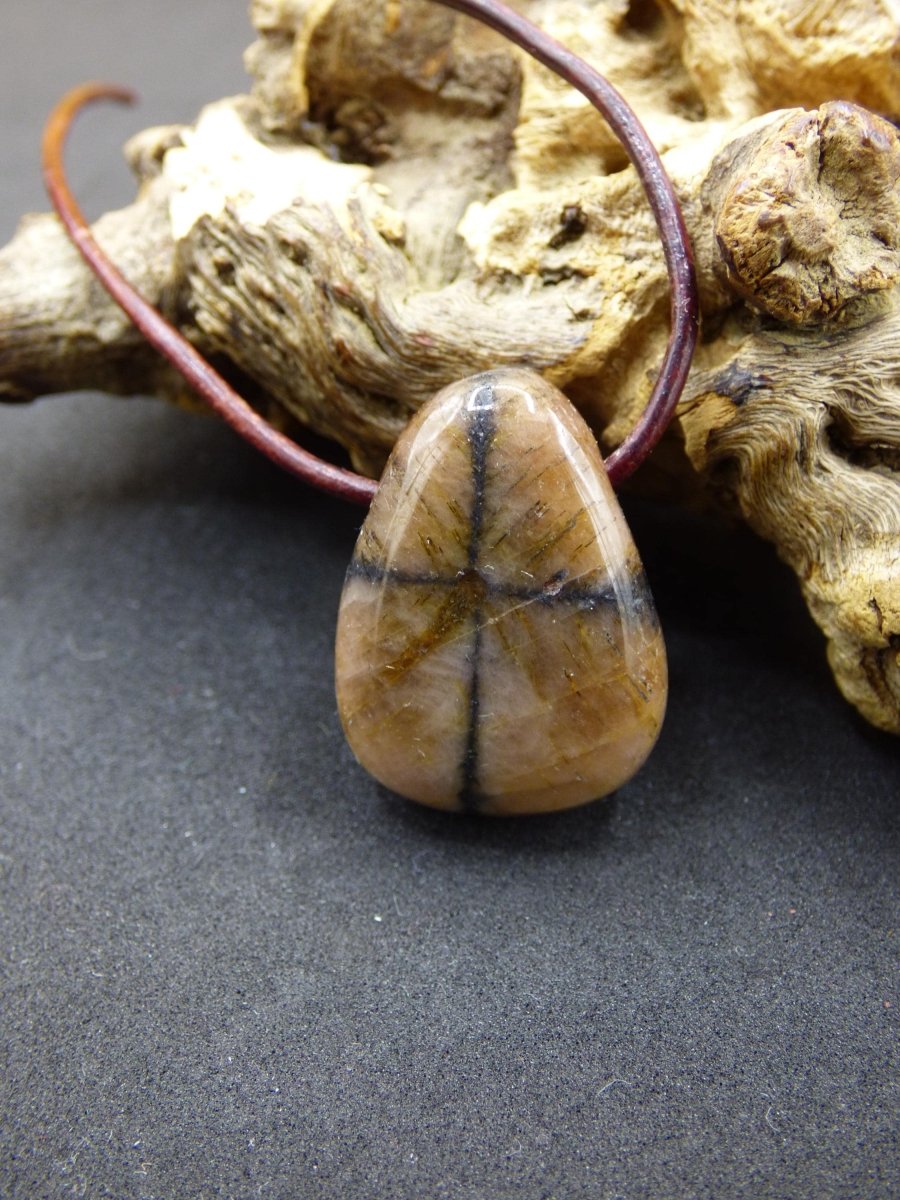 Chiastolith Andalusit Edelstein Kette braun Natur Boho Ethno Nature Heilstein Kristalle Schmuck Anhänger Mann Frau Kind Art Geschenk Er Sie - Art of Nature Berlin