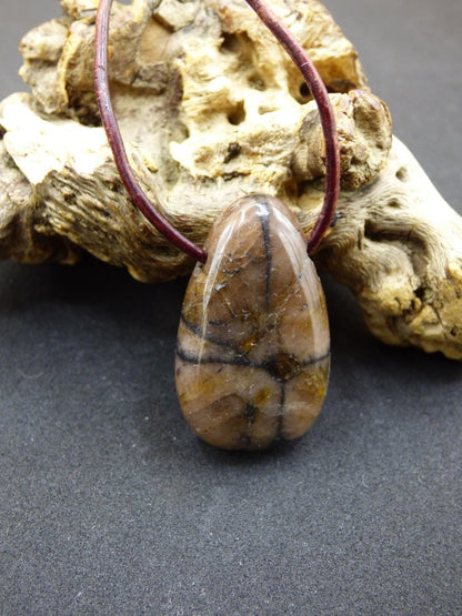 Chiastolith Andalusit Edelstein Kette braun Natur Boho Ethno Nature Heilstein Kristalle Schmuck Anhänger Mann Frau Kind Art Geschenk Er Sie - Art of Nature Berlin