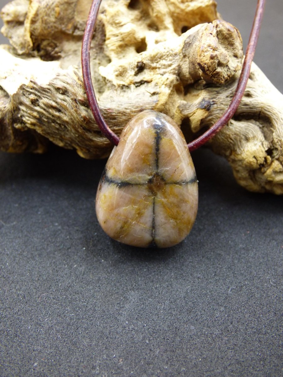 Chiastolith Andalusit Edelstein Kette braun Natur Boho Ethno Nature Heilstein Kristalle Schmuck Anhänger Mann Frau Kind Art Geschenk Er Sie - Art of Nature Berlin