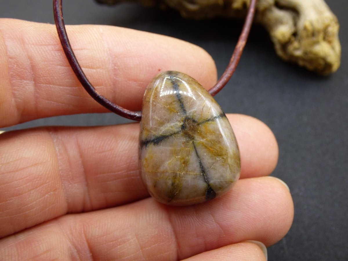 Chiastolith Andalusit Edelstein Kette braun Natur Boho Ethno Nature Heilstein Kristalle Schmuck Anhänger Mann Frau Kind Art Geschenk Er Sie - Art of Nature Berlin