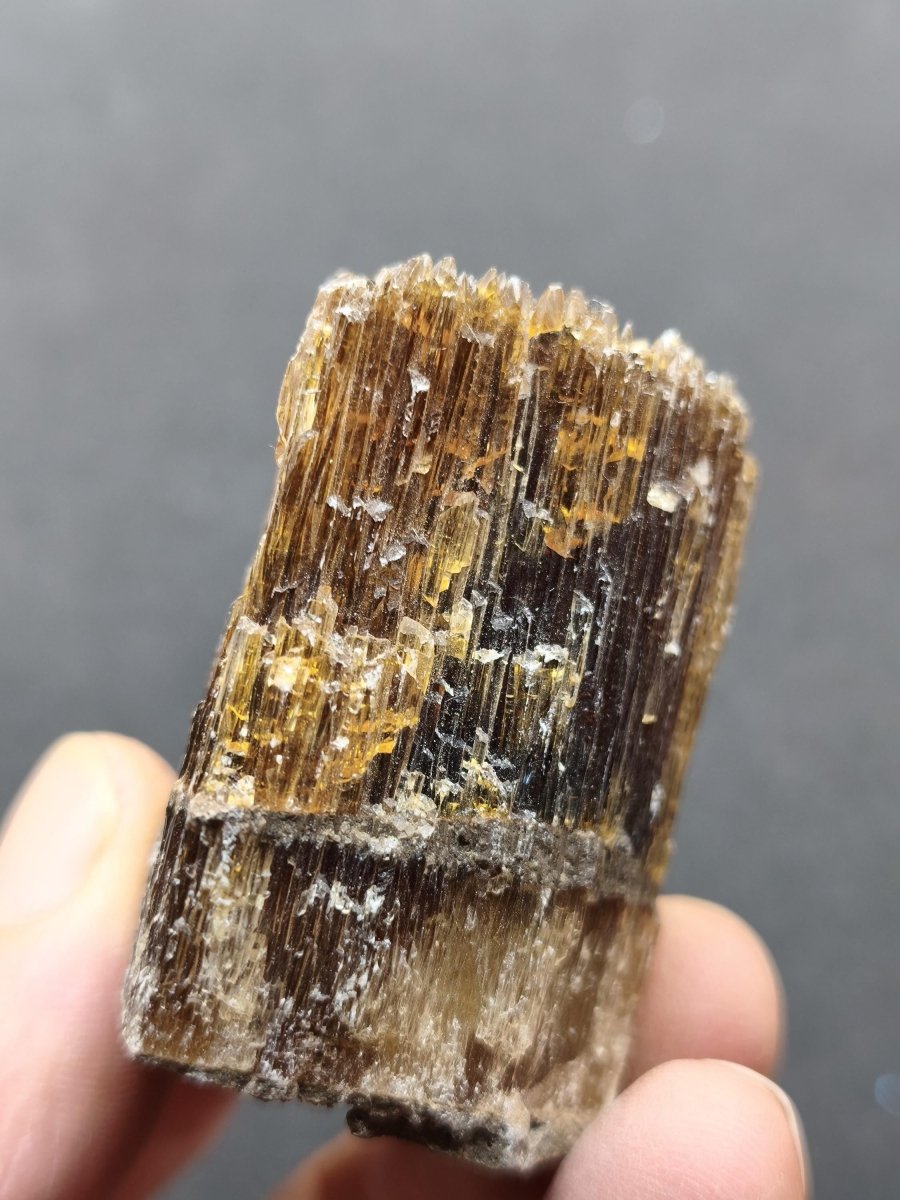 Chocolate Calcit Rohkristall – Honigbraune Kristallstufe mit dunkler Bänderung | Unikat Kristall Deko Heilstein Geschenk Haus Wohnen - Art of Nature Berlin