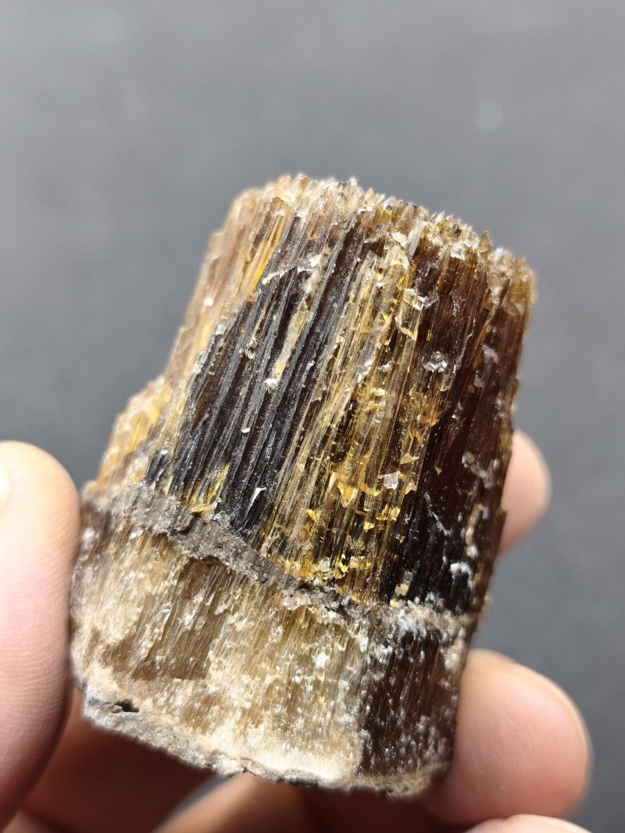 Chocolate Calcit Rohkristall – Honigbraune Kristallstufe mit dunkler Bänderung | Unikat Kristall Deko Heilstein Geschenk Haus Wohnen - Art of Nature Berlin